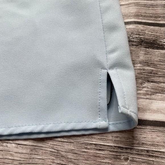 Forever 21 Halter Open Back Tank Top Button Closure Sheer Light Blue M Medium - Picture 7 of 12